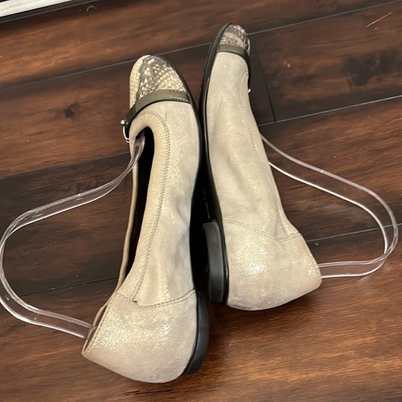 AGL Attilio Giusti Leombruni Snake skin Metallic Flats Cap Toe size EU41 US10.5 - Picture 6 of 13